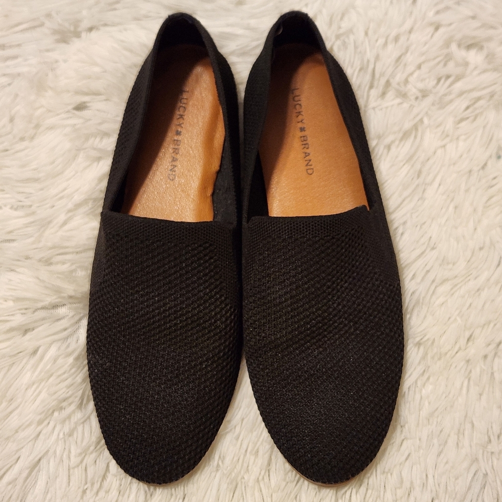 🍀Lucky Brand Mesh Flats Size 8.5 Black - Picture 5 of 13